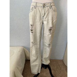 12K USA White Bling Pocket Distressed Skinny Jeans
